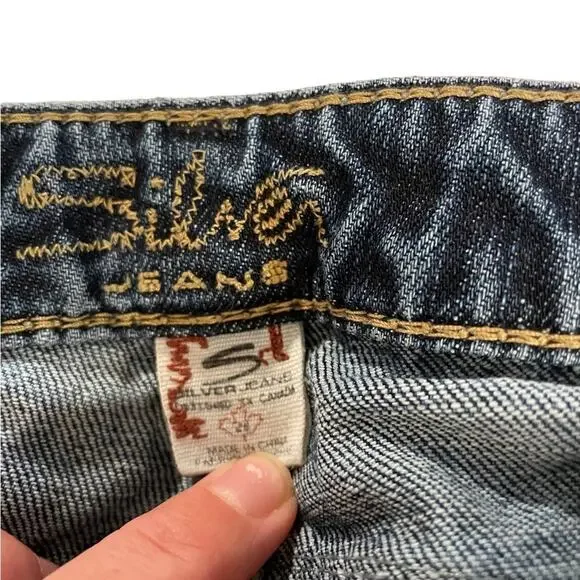 Silver Jeans Womens 27 Blue Denim Low Rise Boot Cut Surplus Western Medium Wash - Picture 9 of 15